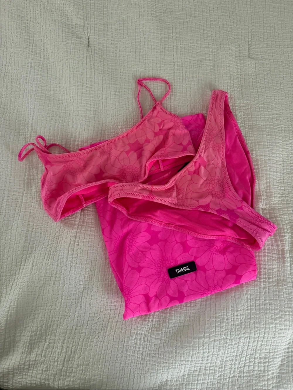 triangl swimwear Vibrant Hot Pink Floral Bikini Set